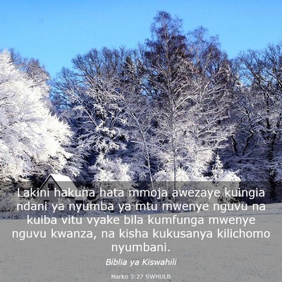 Picture 03 - Marko 3:27 SWHULB - Lakini hakuna hata mmoja awezaye kuingia ndani ya - Bible Verse Picture