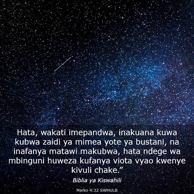 Picture 03 - Marko 4:32 SWHULB - Hata, wakati imepandwa, inakuana kuwa kubwa zaidi - Bible Verse Picture