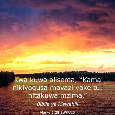 Picture 03 - Marko 5:28 SWHULB - Kwa kuwa alisema, “Kama nikiyagusa mavazi yake - Bible Verse Picture