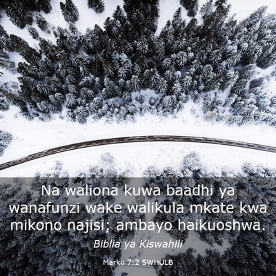 Picture 03 - Marko 7:2 SWHULB - Na waliona kuwa baadhi ya wanafunzi wake walikula - Bible Verse Picture