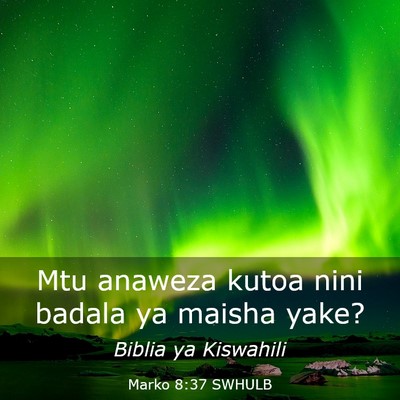 Picture 03 - Marko 8:37 SWHULB - Mtu anaweza kutoa nini badala ya maisha - Bible Verse Picture