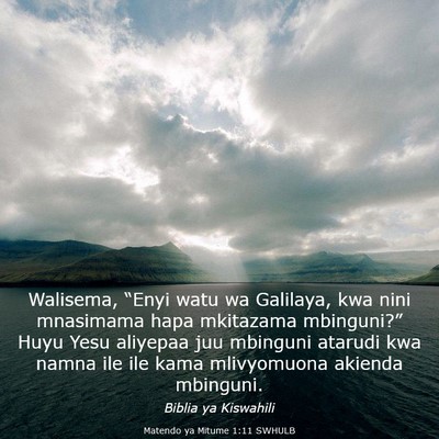 Picture 03 - Matendo ya Mitume 1:11 SWHULB - Walisema, “Enyi watu wa Galilaya, kwa nini - Bible Verse Picture
