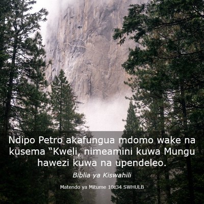 Picture 03 - Matendo ya Mitume 10:34 SWHULB - Ndipo Petro akafungua mdomo wake na kusema - Bible Verse Picture