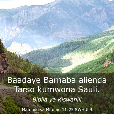Picture 03 - Matendo ya Mitume 11:25 SWHULB - Baadaye Barnaba alienda Tarso kumwona - Bible Verse Picture