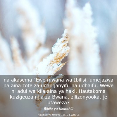 Picture 03 - Matendo ya Mitume 13:10 SWHULB - na akasema “Ewe mwana wa Ibilisi, umejazwa na - Bible Verse Picture
