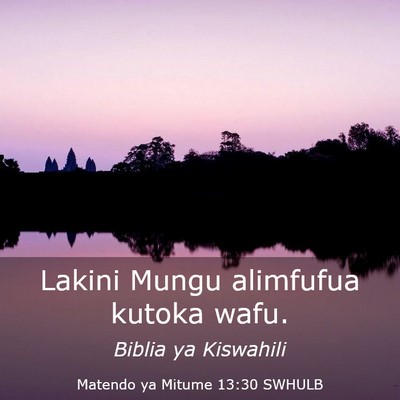 Picture 03 - Matendo ya Mitume 13:30 SWHULB - Lakini Mungu alimfufua kutoka - Bible Verse Picture