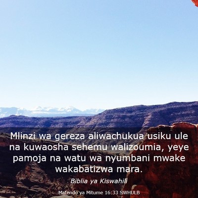 Picture 03 - Matendo ya Mitume 16:33 SWHULB - Mlinzi wa gereza aliwachukua usiku ule na - Bible Verse Picture