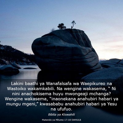 Picture 03 - Matendo ya Mitume 17:18 SWHULB - Lakini baathi ya Wanafalsafa wa Waepikureo na - Bible Verse Picture