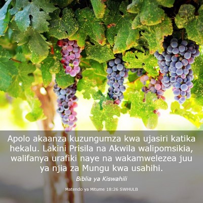 Picture 03 - Matendo ya Mitume 18:26 SWHULB - Apolo akaanza kuzungumza kwa ujasiri katika - Bible Verse Picture