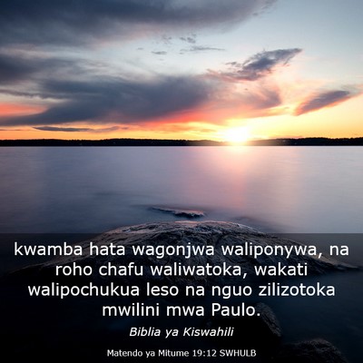 Picture 03 - Matendo ya Mitume 19:12 SWHULB - kwamba hata wagonjwa waliponywa, na roho chafu - Bible Verse Picture