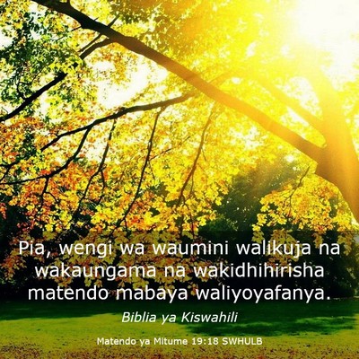 Picture 03 - Matendo ya Mitume 19:18 SWHULB - Pia, wengi wa waumini walikuja na wakaungama na - Bible Verse Picture