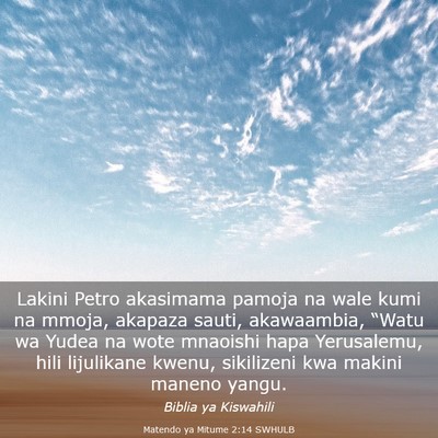 Picture 03 - Matendo ya Mitume 2:14 SWHULB - Lakini Petro akasimama pamoja na wale kumi na - Bible Verse Picture