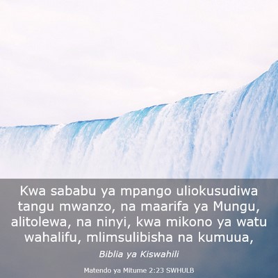 Picture 03 - Matendo ya Mitume 2:23 SWHULB - Kwa sababu ya mpango uliokusudiwa tangu mwanzo, - Bible Verse Picture