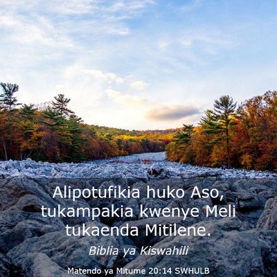 Picture 03 - Matendo ya Mitume 20:14 SWHULB - Alipotufikia huko Aso, tukampakia kwenye Meli - Bible Verse Picture