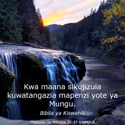 Picture 03 - Matendo ya Mitume 20:27 SWHULB - Kwa maana sikujizuia kuwatangazia mapenzi yote ya - Bible Verse Picture