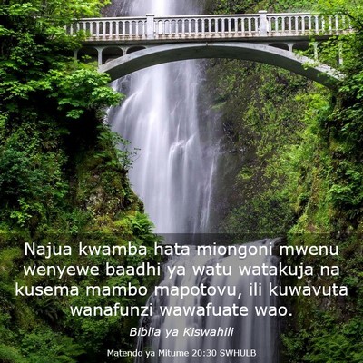 Picture 03 - Matendo ya Mitume 20:30 SWHULB - Najua kwamba hata miongoni mwenu wenyewe baadhi - Bible Verse Picture