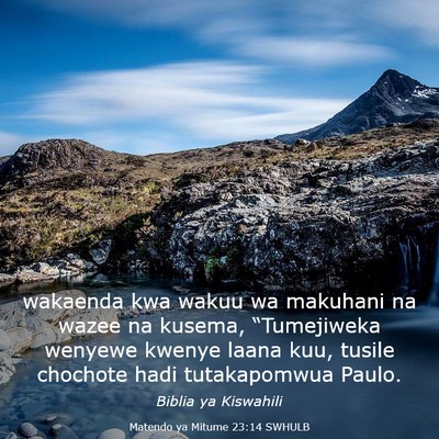Picture 03 - Matendo ya Mitume 23:14 SWHULB - wakaenda kwa wakuu wa makuhani na wazee na - Bible Verse Picture