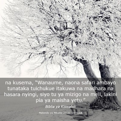 Picture 03 - Matendo ya Mitume 27:10 SWHULB - na kusema, “Wanaume, naona safari ambayo - Bible Verse Picture