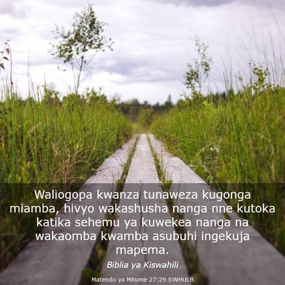 Picture 03 - Matendo ya Mitume 27:29 SWHULB - Waliogopa kwanza tunaweza kugonga miamba, hivyo - Bible Verse Picture