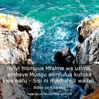 Picture 03 - Matendo ya Mitume 3:15 SWHULB - Ninyi mlimuua Mfalme wa uzima, ambaye Mungu - Bible Verse Picture