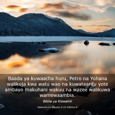 Picture 03 - Matendo ya Mitume 4:23 SWHULB - Baada ya kuwaacha huru, Petro na Yohana walikuja - Bible Verse Picture
