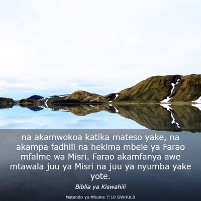 Picture 03 - Matendo ya Mitume 7:10 SWHULB - na akamwokoa katika mateso yake, na akampa - Bible Verse Picture