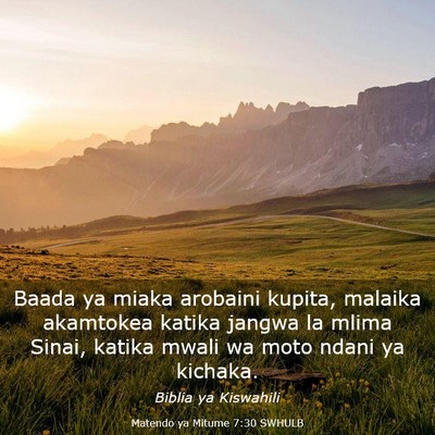 Picture 03 - Matendo ya Mitume 7:30 SWHULB - Baada ya miaka arobaini kupita, malaika akamtokea - Bible Verse Picture