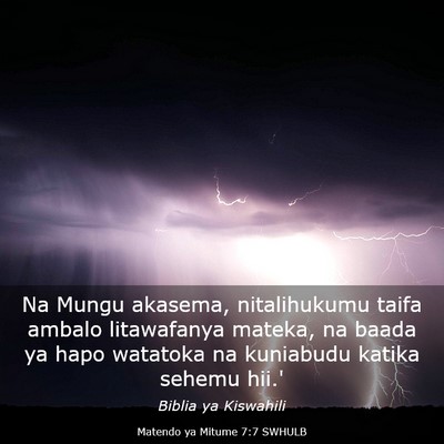 Picture 03 - Matendo ya Mitume 7:7 SWHULB - Na Mungu akasema, nitalihukumu taifa ambalo - Bible Verse Picture
