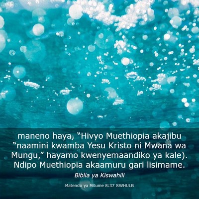 Picture 03 - Matendo ya Mitume 8:37 SWHULB - maneno haya, “Hivyo Muethiopia akajibu - Bible Verse Picture