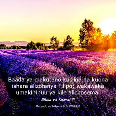 Picture 03 - Matendo ya Mitume 8:6 SWHULB - Baada ya makutano kusikia na kuona ishara - Bible Verse Picture