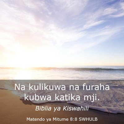 Picture 03 - Matendo ya Mitume 8:8 SWHULB - Na kulikuwa na furaha kubwa katika - Bible Verse Picture