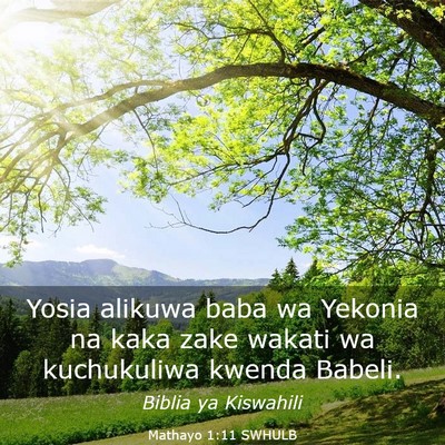 Picture 03 - Mathayo 1:11 SWHULB - Yosia alikuwa baba wa Yekonia na kaka zake wakati - Bible Verse Picture