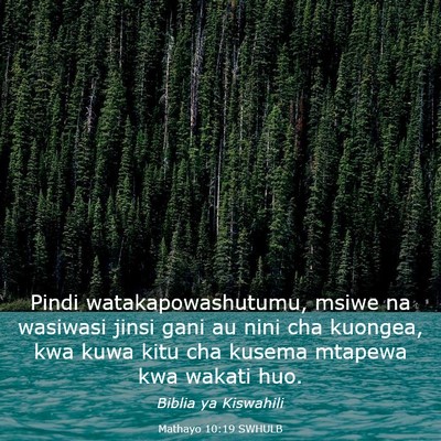 Picture 03 - Mathayo 10:19 SWHULB - Pindi watakapowashutumu, msiwe na wasiwasi jinsi - Bible Verse Picture