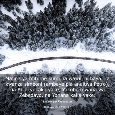 Picture 03 - Mathayo 10:2 SWHULB - Majina ya mitume kumi na wawili ni haya. La - Bible Verse Picture