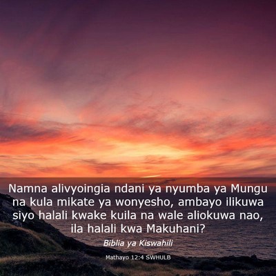 Picture 03 - Mathayo 12:4 SWHULB - Namna alivyoingia ndani ya nyumba ya Mungu na - Bible Verse Picture