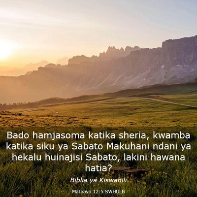 Picture 03 - Mathayo 12:5 SWHULB - Bado hamjasoma katika sheria, kwamba katika siku - Bible Verse Picture