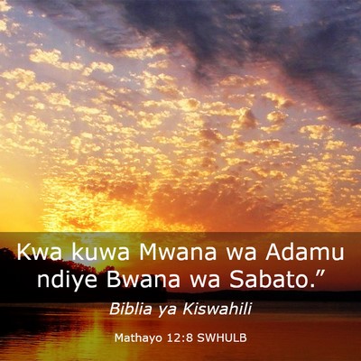 Picture 03 - Mathayo 12:8 SWHULB - Kwa kuwa Mwana wa Adamu ndiye Bwana wa - Bible Verse Picture