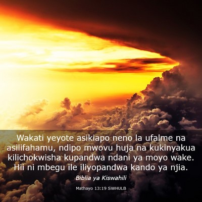Picture 03 - Mathayo 13:19 SWHULB - Wakati yeyote asikiapo neno la ufalme na - Bible Verse Picture