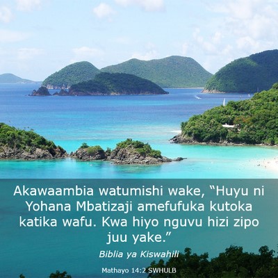 Picture 03 - Mathayo 14:2 SWHULB - Akawaambia watumishi wake, “Huyu ni Yohana - Bible Verse Picture