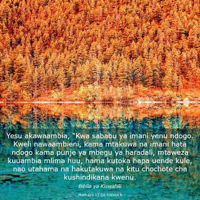 Picture 03 - Mathayo 17:20 SWHULB - Yesu akawaambia, “Kwa sababu ya imani yenu - Bible Verse Picture