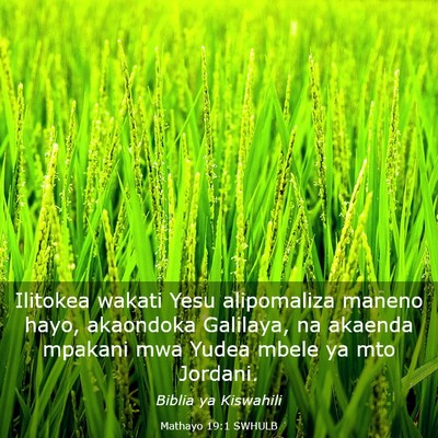 Picture 03 - Mathayo 19:1 SWHULB - Ilitokea wakati Yesu alipomaliza maneno hayo, - Bible Verse Picture