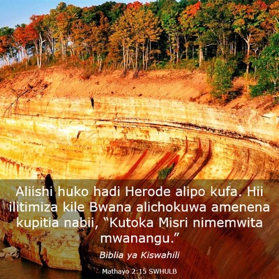 Picture 03 - Mathayo 2:15 SWHULB - Aliishi huko hadi Herode alipo kufa. Hii - Bible Verse Picture