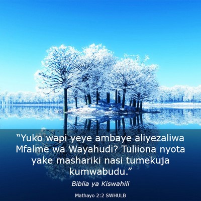 Picture 03 - Mathayo 2:2 SWHULB - “Yuko wapi yeye ambaye aliyezaliwa Mfalme wa - Bible Verse Picture