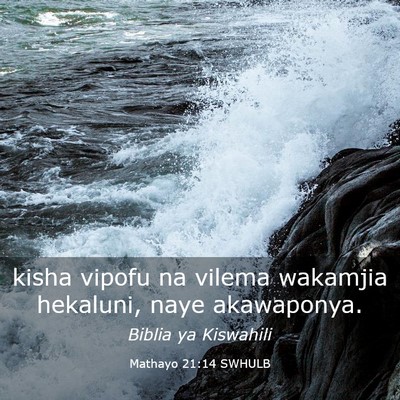 Picture 03 - Mathayo 21:14 SWHULB - kisha vipofu na vilema wakamjia hekaluni, naye - Bible Verse Picture