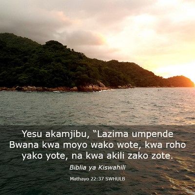 Picture 03 - Mathayo 22:37 SWHULB - Yesu akamjibu, “Lazima umpende Bwana kwa moyo - Bible Verse Picture