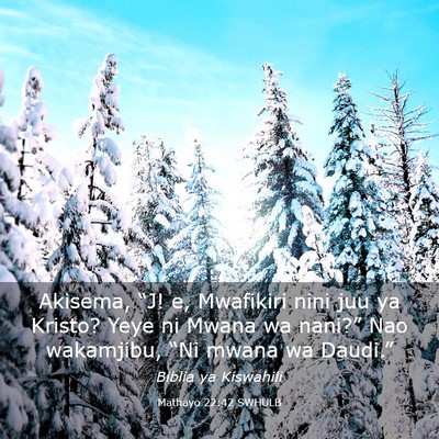 Picture 03 - Mathayo 22:42 SWHULB - Akisema, “J! e, Mwafikiri nini juu ya Kristo? - Bible Verse Picture
