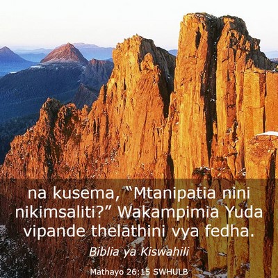 Picture 03 - Mathayo 26:15 SWHULB - na kusema, “Mtanipatia nini nikimsaliti?” - Bible Verse Picture