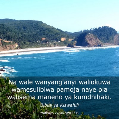 Picture 03 - Mathayo 27:44 SWHULB - Na wale wanyang'anyi waliokuwa wamesulibiwa - Bible Verse Picture