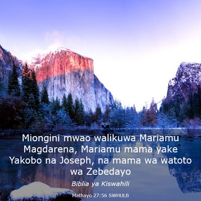 Picture 03 - Mathayo 27:56 SWHULB - Miongini mwao walikuwa Mariamu Magdarena, Mariamu - Bible Verse Picture