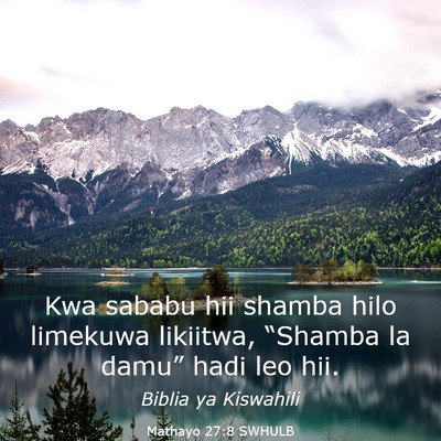Picture 03 - Mathayo 27:8 SWHULB - Kwa sababu hii shamba hilo limekuwa likiitwa, - Bible Verse Picture